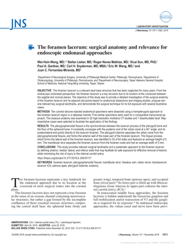 The Foramen Lacerum: Surgical Anatomy and Relevance for Endoscopic Endonasal Approaches