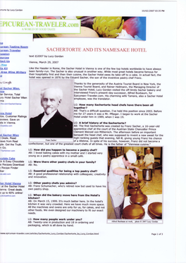 Sachertorte and Its Namesake Hotel