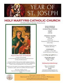 HOLY MARTYRS CATHOLIC CHURCH 120 Allison Road, Oreland, Pennsylvania