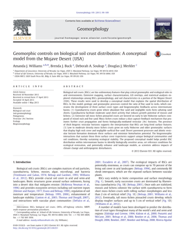 Geomorphic Controls on Biological Soil Crust Distribution: a Conceptual Model from the Mojave Desert (USA)