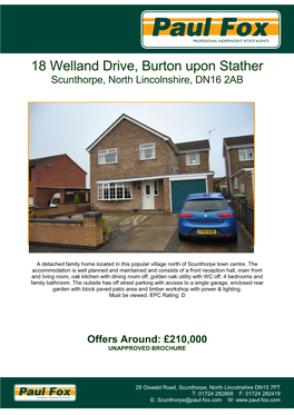 18 Welland Drive, Burton Upon Stather Scunthorpe, North Lincolnshire, DN16 2AB