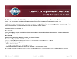 District 123 Alignment for 2021-2022 - Draft 2 - Released Feb 11, 2021