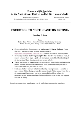 Excursion to North-Eastern Estonia