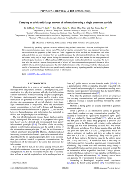 Carrying an Arbitrarily Large Amount of Information Using a Single Quantum Particle