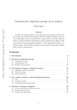 Commutative Algebraic Groups up to Isogeny, in Which the Problems Raised by Imperfect ﬁelds Become Tractable; This Yields Rather Simple and Uniform Structure Results