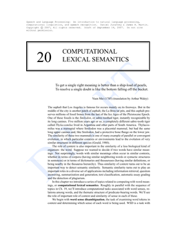 Computational Lexical Semantics