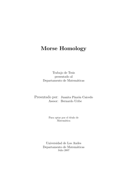 Morse Homology