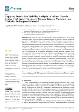 Applying Population Viability Analysis to Inform Genetic Rescue That Preserves Locally Unique Genetic Variation in a Critically Endangered Mammal