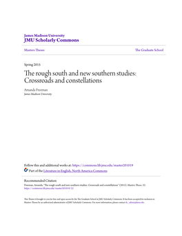 The Rough South and New Southern Studies: Crossroads and Constellations