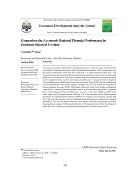 Economics Development Analysis Journal Comparison the Autonomic