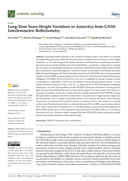 Long-Term Snow Height Variations in Antarctica from GNSS Interferometric Reﬂectometry