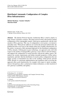 Distributed Automatic Configuration of Complex Ipsec