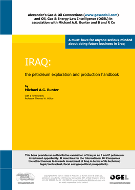 IRAQ: the Petroleum Exploration and Production Handbook