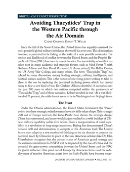 Avoiding Thucydides' Trap in the Western Pacific Through the Air Domain