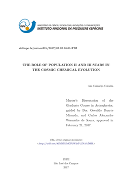 The Role of Population Ii and Iii Stars in the Cosmic Chemical Evolution