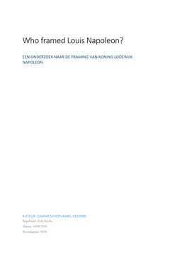 Who Framed Louis Napoleon?