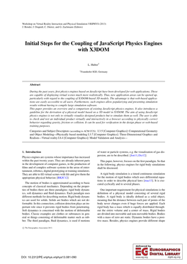 Initial Steps for the Coupling of Javascript Physics Engines with X3DOM