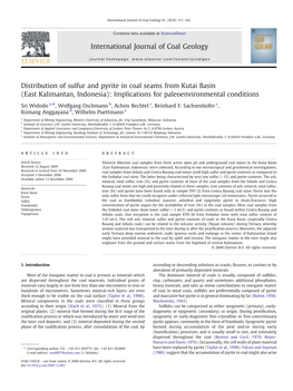 Distribution of Sulfur and Pyrite in Coal Seams from Kutai Basin (East Kalimantan, Indonesia): Implications for Paleoenvironmental Conditions