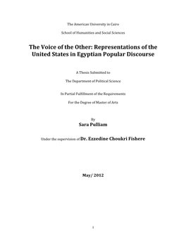 The$Voice$Of$The$Other:$Representations$Of