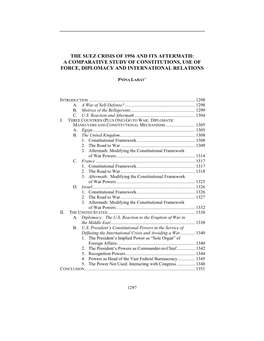 The Suez Crisis of 1956 and Its Aftermath: a Comparative Study of Constitutions, Use of Force, Diplomacy and International Relations