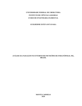 Universidade Federal De Uberlândia Instituto De Ciências Agrárias Curso De Engenharia Florestal