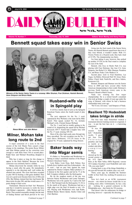 Bennett Squad Takes Easy Win in Senior Swiss