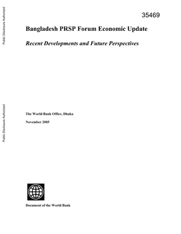Bangladesh PRSP Forum Economic Update
