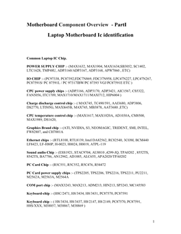 Parti Laptop Motherboard Ic Identification