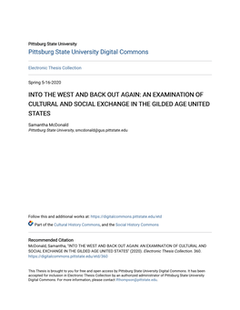 Into the West and Back out Again: an Examination of Cultural and Social Exchange in the Gilded Age United States
