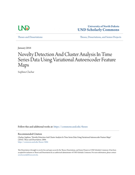 Novelty Detection and Cluster Analysis in Time Series Data Using Variational Autoencoder Feature Maps Sophine Clachar