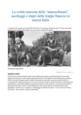 La Verità Nascosta Delle “Marocchinate”, Saccheggi E Stupri Delle Truppe Francesi in Mezza Italia