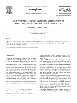 Environmentally Friendly Beckmann Rearrangement of Oximes Catalyzed by Metaboric Acid in Ionic Liquids