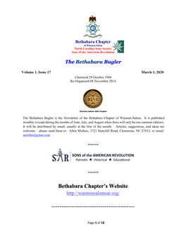 Bethabara Chapter's Website