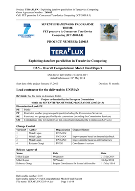 Overall Model Final Report