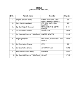 INDEX (E-Scan16-28 Feb 2021)