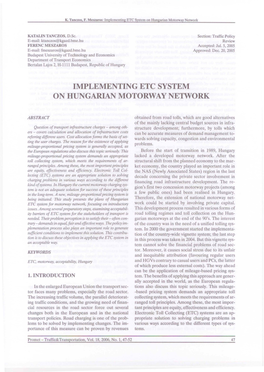 Implementing ETC System on Hungarian Motorway Network