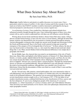 What Does Science Say About Race? by Sara Joan Miles, Ph.D