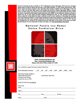 National Fannie Lou Hamer Statue Fundraiser Drive