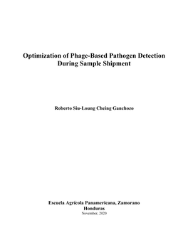 Optimization of Phage-Based Pathogen Detection During Sample Shipment