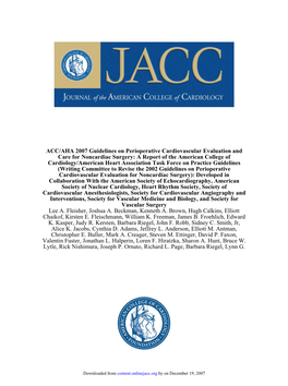 ACC/AHA 2007 Guidelines on Perioperative Cardiovascular