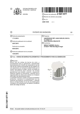 ES 2 541 977 B1 Aviso: Se Puede Realizar Consulta Prevista Por El Art