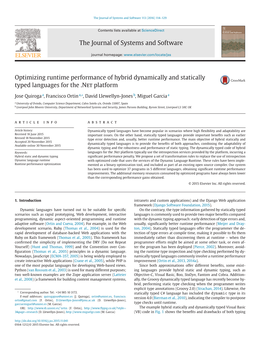 Optimizing Runtime Performance of Hybrid Dynamically and Statically Typed Languages for the .Net Platform