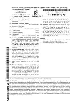 (51) International Patent Classification: (21) International Application Number: (84) Designated States (Unless Otherwise Indica