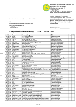 Kampfrichtereinsatzplanung 22.04.17 Bis 18.10.17