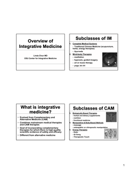 What Is Integrative Medicine? Su