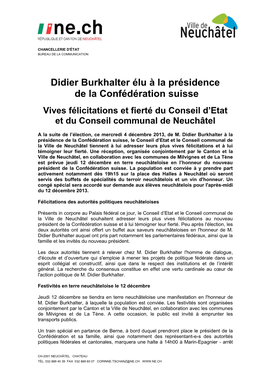 Election De Didier Burkhalter Au Conseil Fédéral