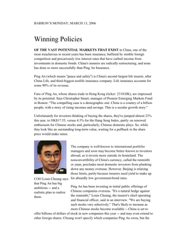 Winning Policies