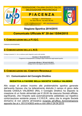 Il Comunicato Della Figc