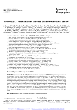 GRB 020813: Polarization in the Case of a Smooth Optical Decay