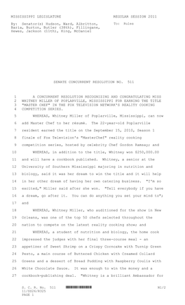 MISSISSIPPI LEGISLATURE REGULAR SESSION 2011 By